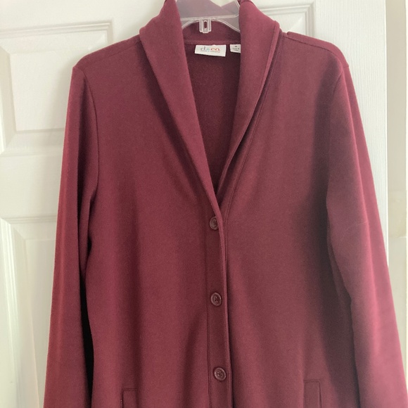 Cotton Blazer from D & Co. Size M, Burgundy - Picture 1 of 6